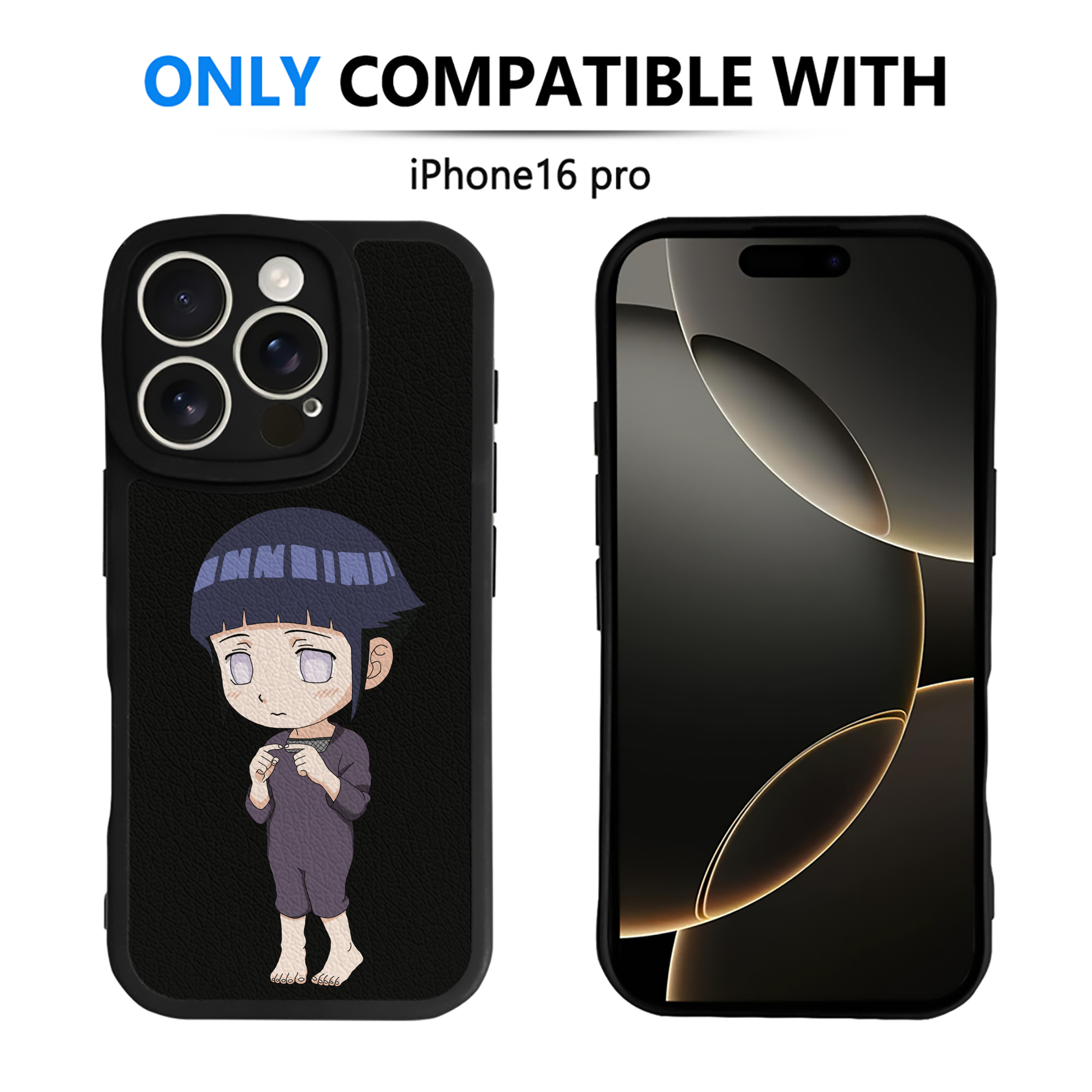 （画像用） NARUTO -ナルト- 日向ヒナタ Hyūga Hinata 【iPhone 16シリーズ対応】シリコンスマホケース（レザー調） 材質：シリコン